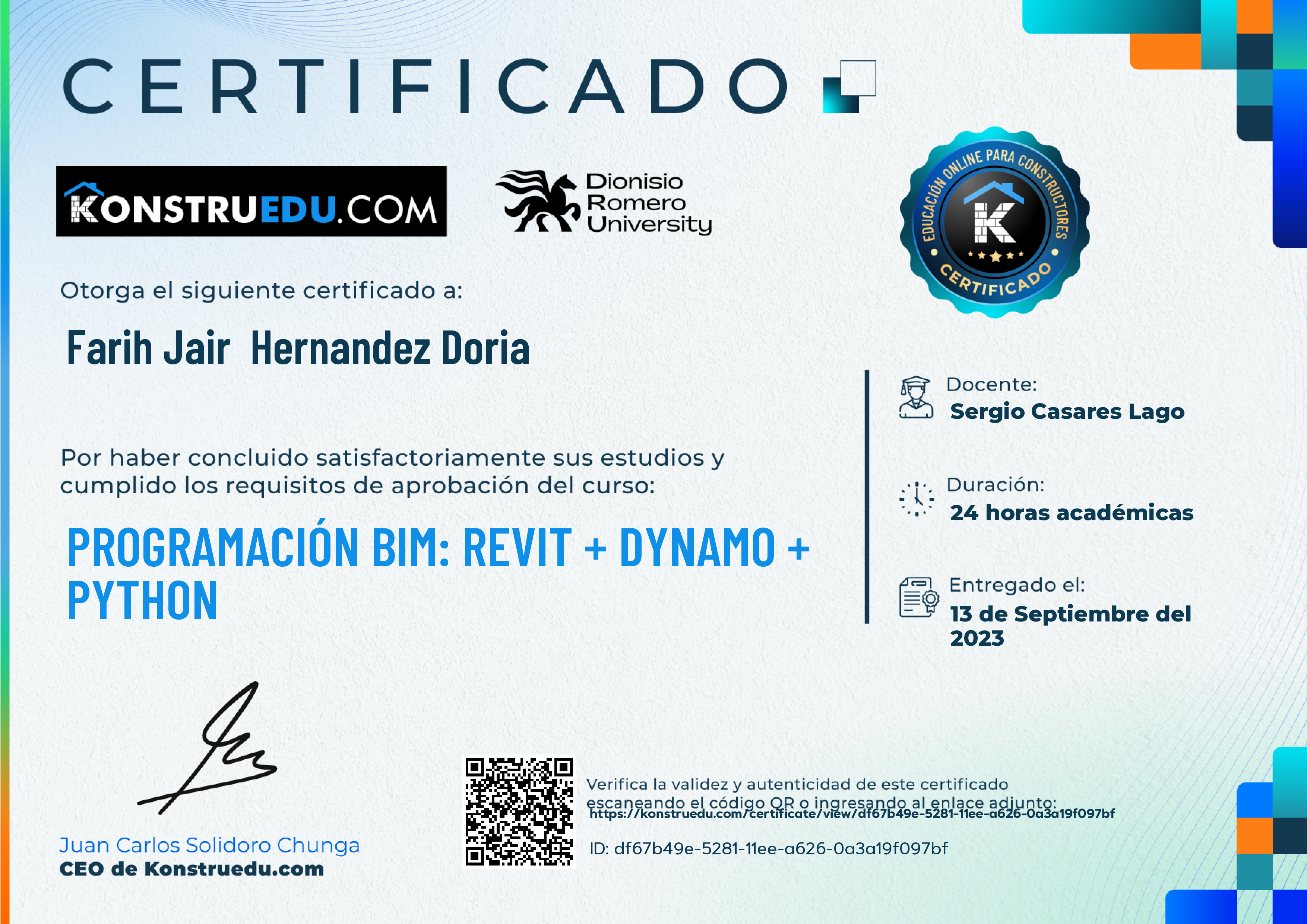 Credencial de Programación BIM: Revit + Dynamo + Python