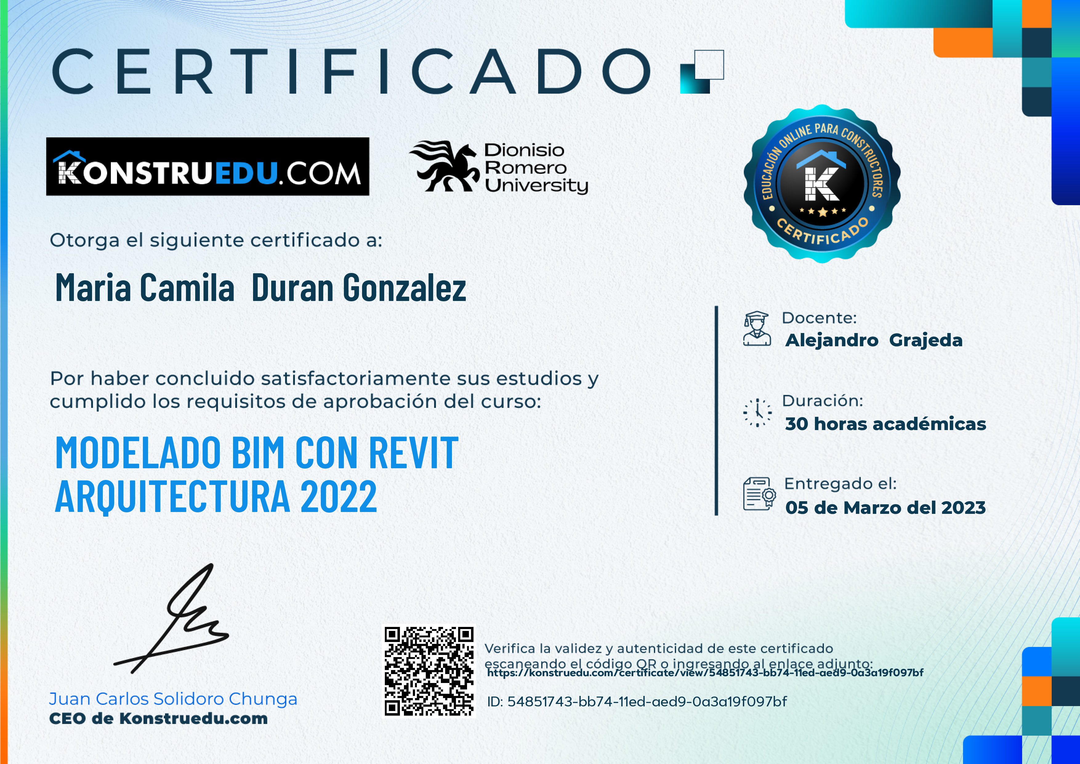 Credencial de Modelado BIM con Revit Arquitectura 2022