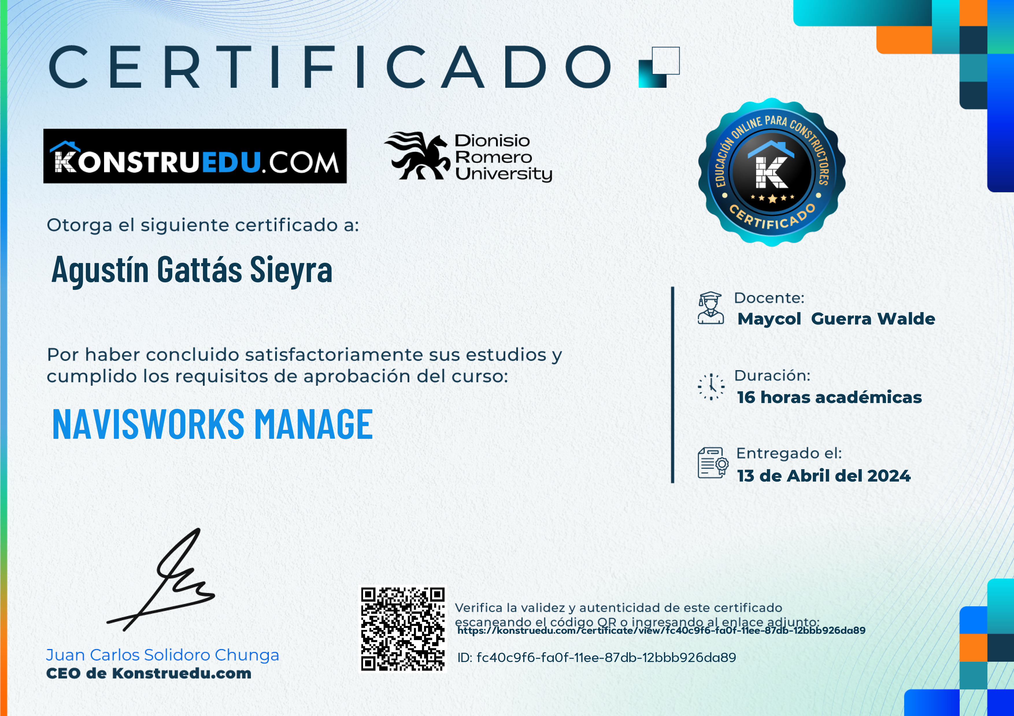Credencial de Navisworks Manage