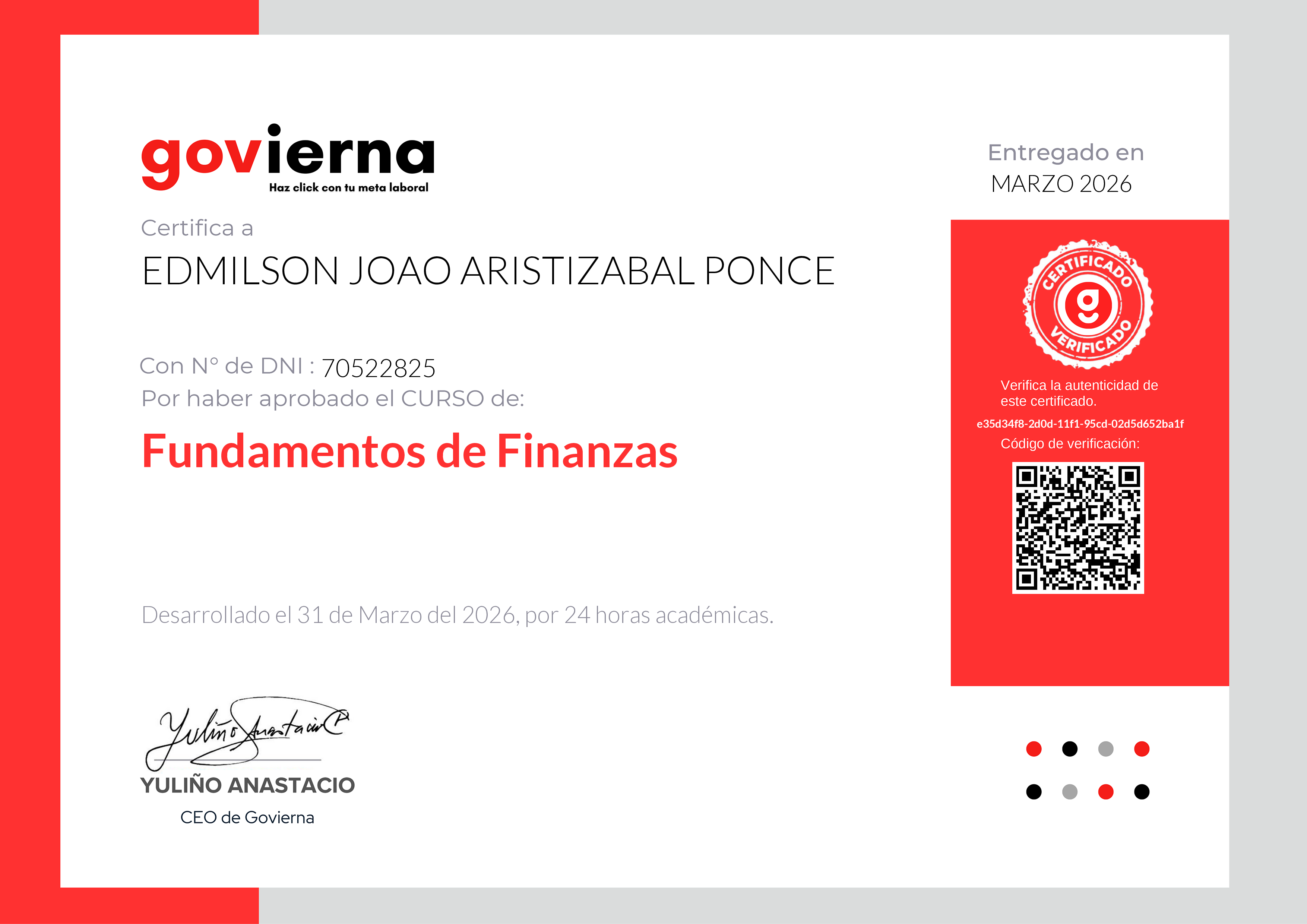 Credencial de Fundamentos de Finanzas