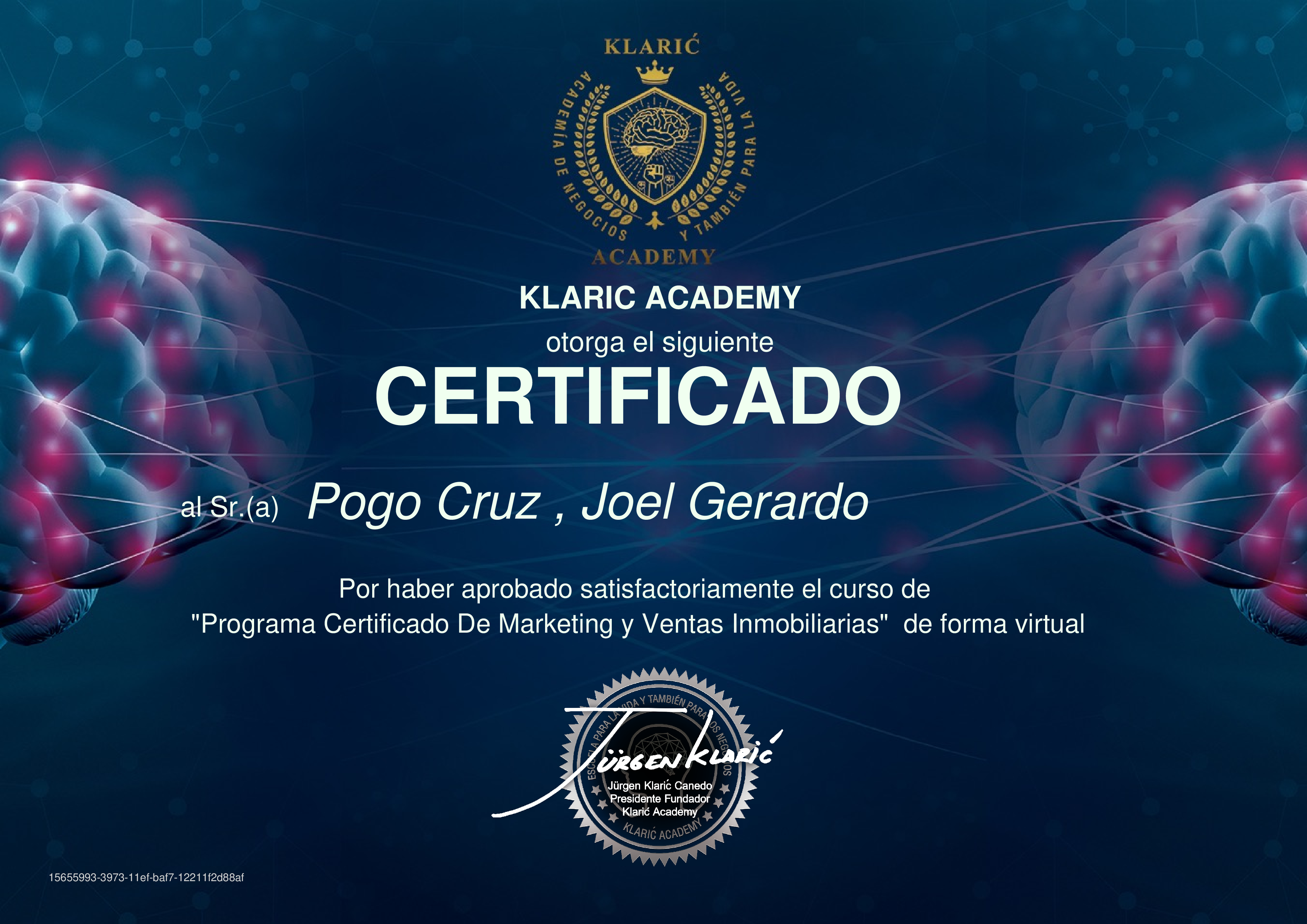 Credencial de Programa Certificado De Marketing y Ventas Inmobiliarias