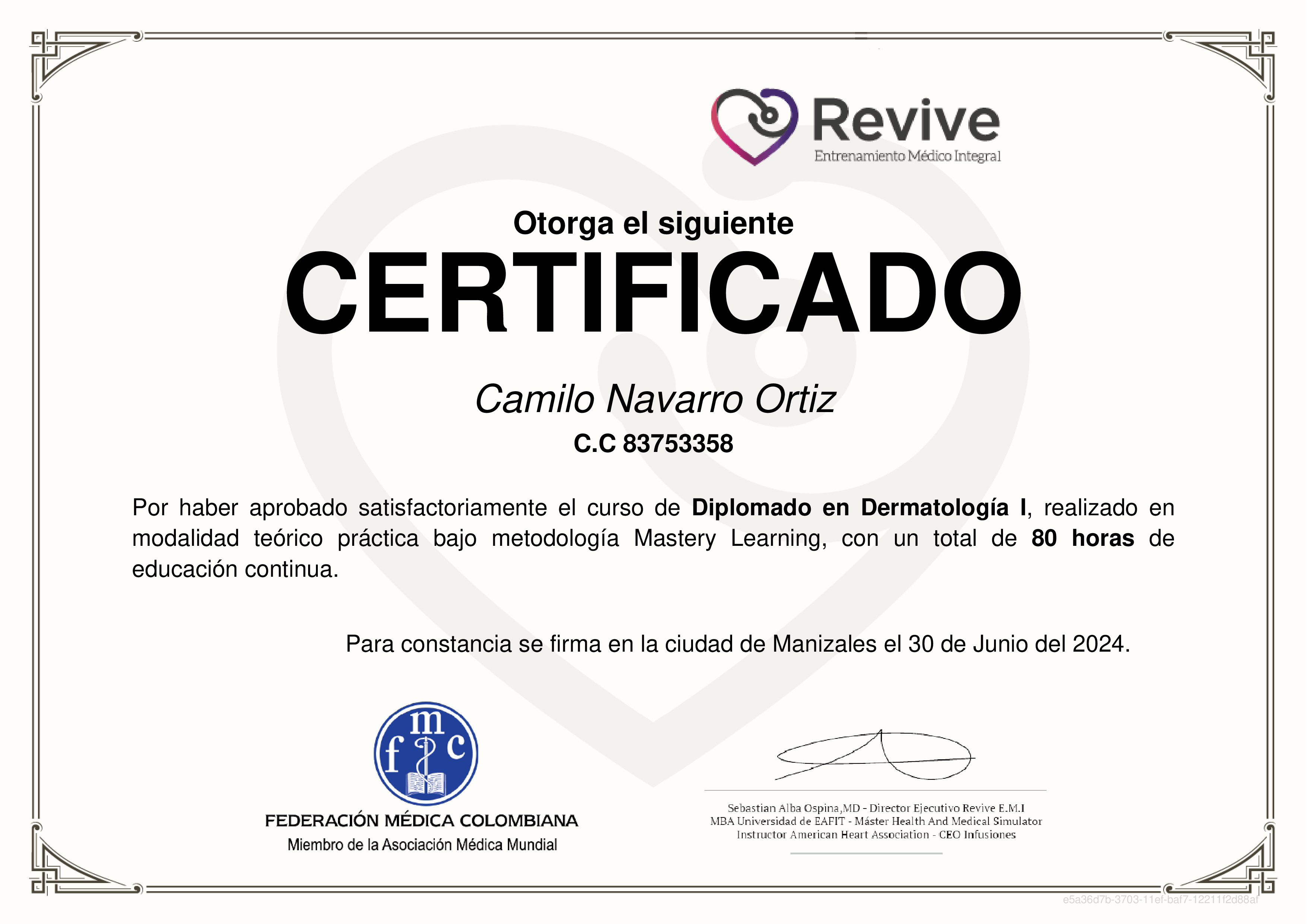 Credencial de Diplomado en Dermatología I
